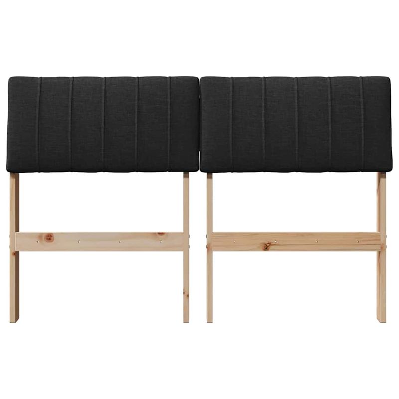 Casa si Gradina - Mobilier - Paturi si accesorii - Accesorii paturi - Tablie de pat tapitata Negru 120 cm Lemn de pin masiv - Infinity.ro