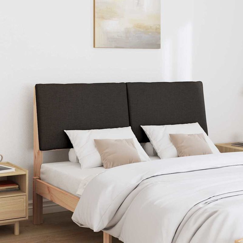 Casa si Gradina - Mobilier - Paturi si accesorii - Accesorii paturi - Tablie de pat tapitata Negru 140 cm Lemn de pin masiv - Infinity.ro