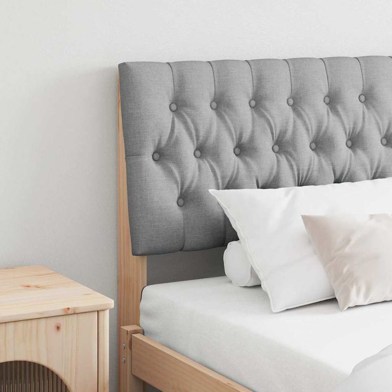 Casa si Gradina - Mobilier - Paturi si accesorii - Accesorii paturi - Tablie de pat tapitata Gri deschis 180 cm Lemn de pin masiv - Infinity.ro