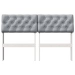 Casa si Gradina - Mobilier - Paturi si accesorii - Accesorii paturi - Tablie de pat tapitata Gri deschis 120 cm Lemn de pin masiv - Infinity.ro