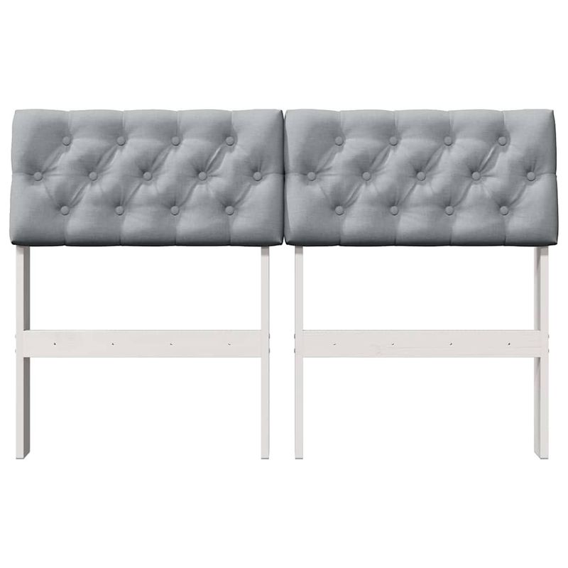 Casa si Gradina - Mobilier - Paturi si accesorii - Accesorii paturi - Tablie de pat tapitata Gri deschis 120 cm Lemn de pin masiv - Infinity.ro