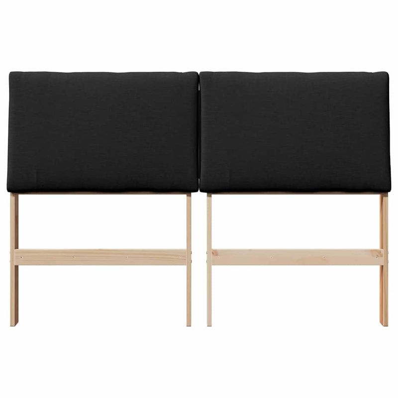Casa si Gradina - Mobilier - Paturi si accesorii - Accesorii paturi - Tablie de pat tapitata Negru 140 cm Lemn de pin masiv - Infinity.ro