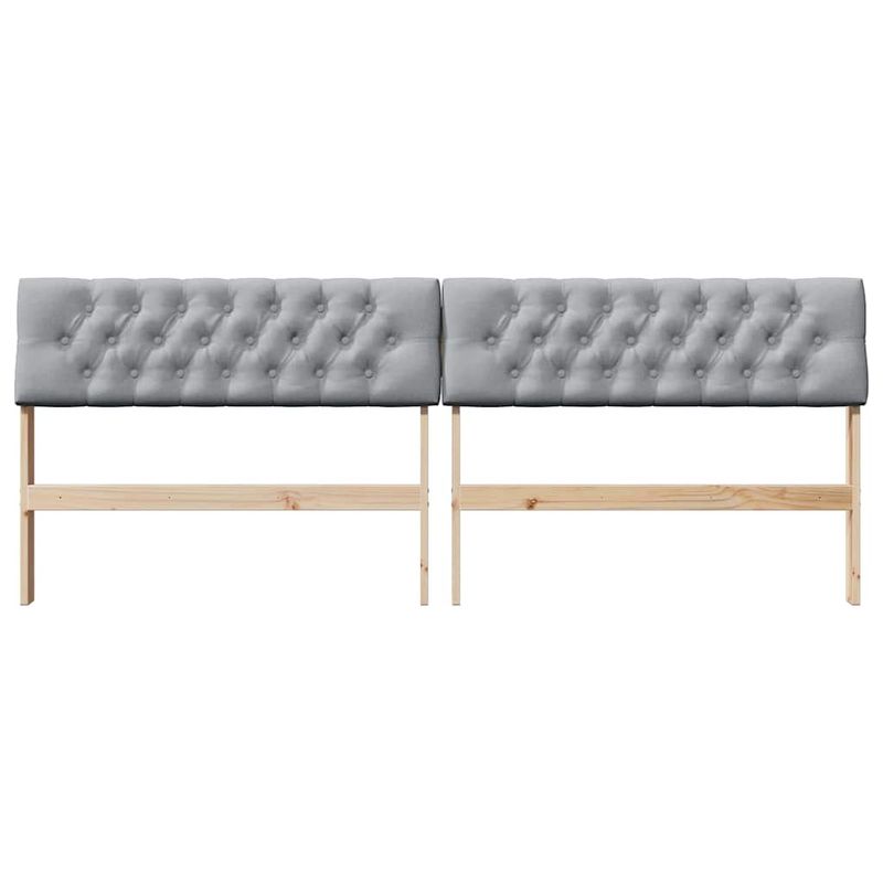 Casa si Gradina - Mobilier - Paturi si accesorii - Accesorii paturi - Tablie de pat tapitata Gri deschis 200 cm Lemn de pin masiv - Infinity.ro