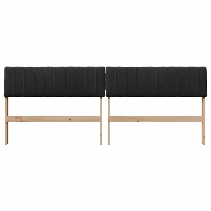Casa si Gradina - Mobilier - Paturi si accesorii - Accesorii paturi - Tablie de pat tapitata Negru 200 cm Lemn de pin masiv - Infinity.ro