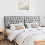Casa si Gradina - Mobilier - Paturi si accesorii - Accesorii paturi - Tablie de pat tapitata Gri deschis 180 cm Lemn de pin masiv - Infinity.ro