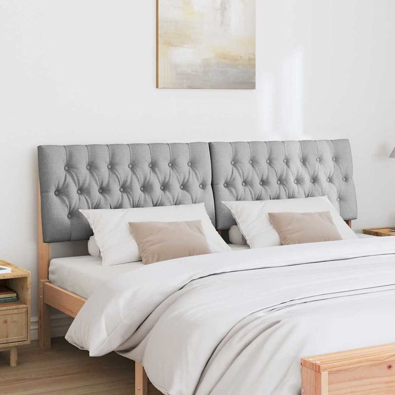 Casa si Gradina - Mobilier - Paturi si accesorii - Accesorii paturi - Tablie de pat tapitata Gri deschis 180 cm Lemn de pin masiv - Infinity.ro