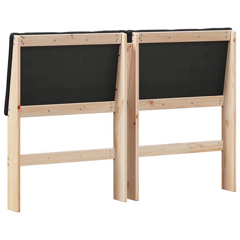 Casa si Gradina - Mobilier - Paturi si accesorii - Accesorii paturi - Tablie de pat tapitata Negru 140 cm Lemn de pin masiv - Infinity.ro