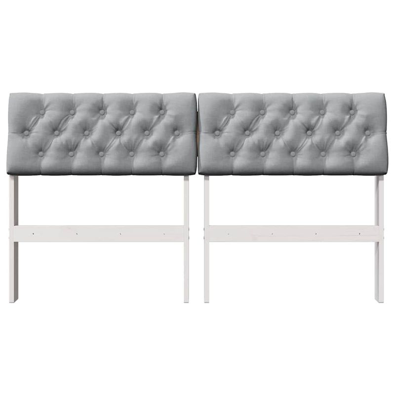 Casa si Gradina - Mobilier - Paturi si accesorii - Accesorii paturi - Tablie de pat tapitata Gri deschis 150 cm Lemn de pin masiv - Infinity.ro