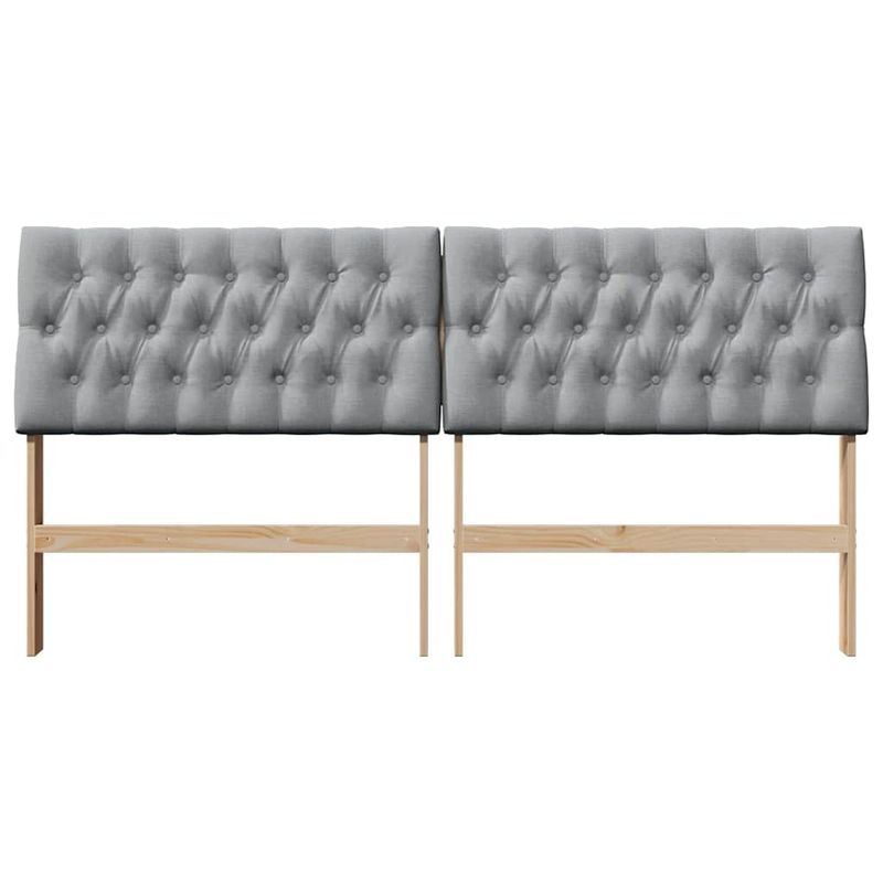Casa si Gradina - Mobilier - Paturi si accesorii - Accesorii paturi - Tablie de pat tapitata Gri deschis 180 cm Lemn de pin masiv - Infinity.ro
