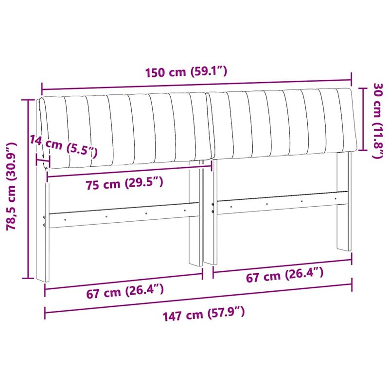 Casa si Gradina - Mobilier - Paturi si accesorii - Accesorii paturi - Tablie de pat tapitata Gri inchis 150 cm Lemn de pin masiv - Infinity.ro
