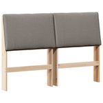 Casa si Gradina - Mobilier - Paturi si accesorii - Accesorii paturi - Tablie de pat tapitata Gri taupe 140 cm Lemn de pin masiv - Infinity.ro
