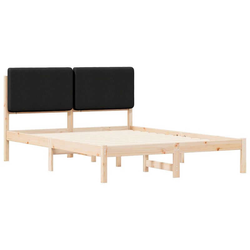 Casa si Gradina - Mobilier - Paturi si accesorii - Paturi - Cadru de pat cu tablie tapitata cu headboard Negru 160 x 200 cm - Infinity.ro
