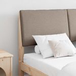Casa si Gradina - Mobilier - Paturi si accesorii - Accesorii paturi - Tablie de pat tapitata Gri taupe 140 cm Lemn de pin masiv - Infinity.ro