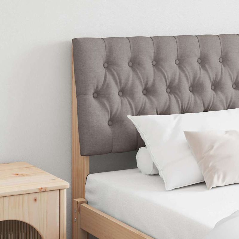 Casa si Gradina - Mobilier - Paturi si accesorii - Accesorii paturi - Tablie de pat tapitata Gri taupe 180 cm Lemn de pin masiv - Infinity.ro