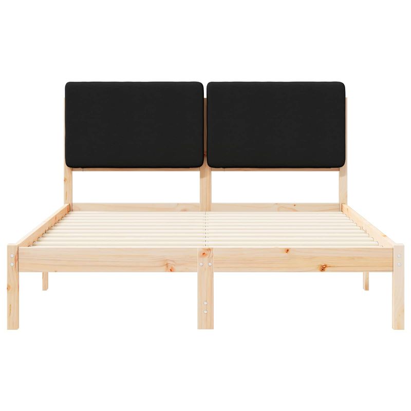 Casa si Gradina - Mobilier - Paturi si accesorii - Paturi - Cadru de pat cu tablie tapitata cu headboard Negru 160 x 200 cm - Infinity.ro