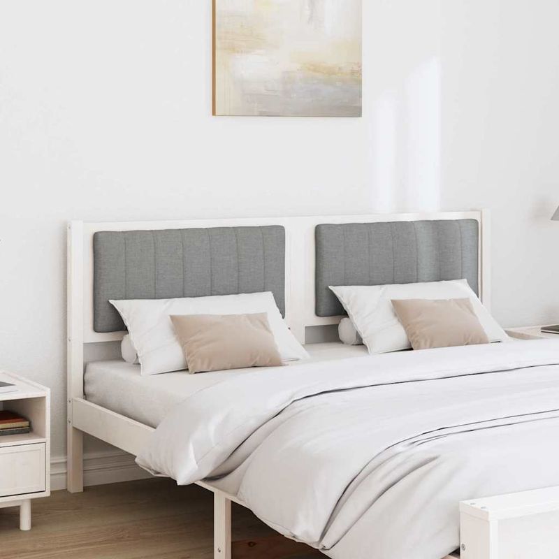 Casa si Gradina - Mobilier - Paturi si accesorii - Accesorii paturi - Tablie de pat tapitata cu Tablie de pat Alb 160 cm Lemn de pin masiv - Infinity.ro