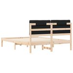 Casa si Gradina - Mobilier - Paturi si accesorii - Paturi - Cadru de pat cu tablie tapitata cu headboard Negru 135 x 190 cm - Infinity.ro
