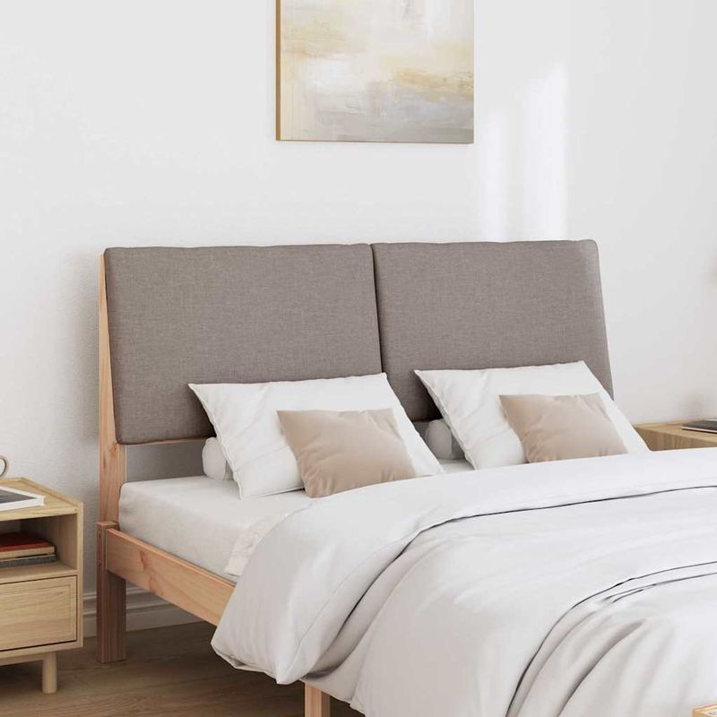 Casa si Gradina - Mobilier - Paturi si accesorii - Accesorii paturi - Tablie de pat tapitata Gri taupe 140 cm Lemn de pin masiv - Infinity.ro