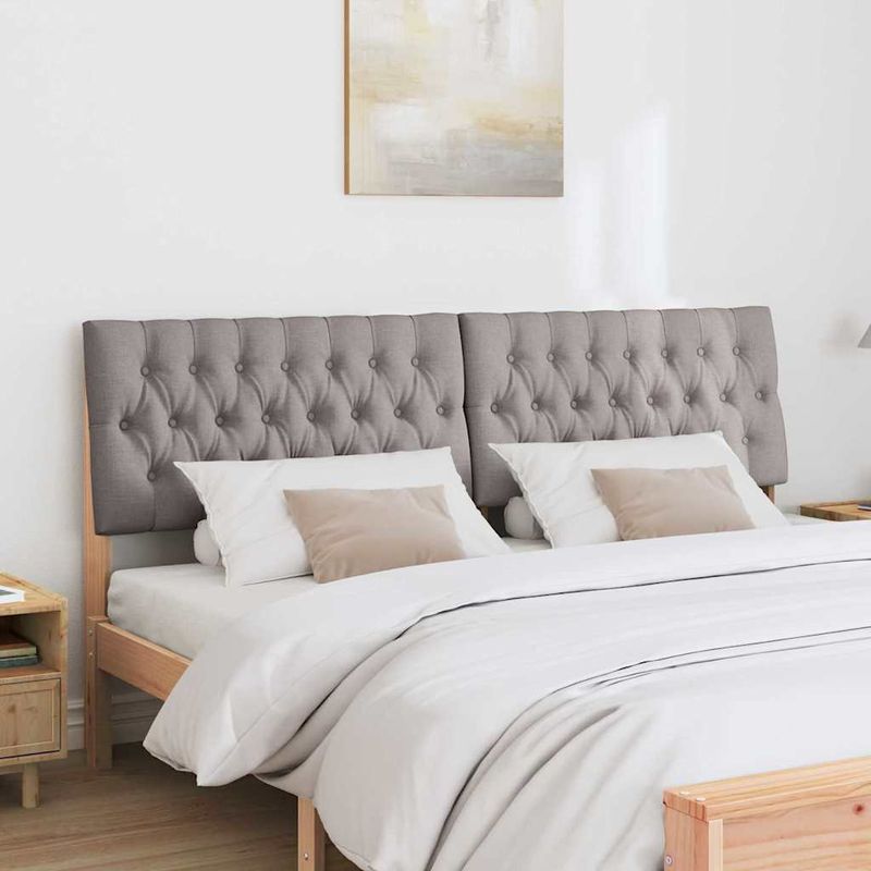 Casa si Gradina - Mobilier - Paturi si accesorii - Accesorii paturi - Tablie de pat tapitata Gri taupe 180 cm Lemn de pin masiv - Infinity.ro