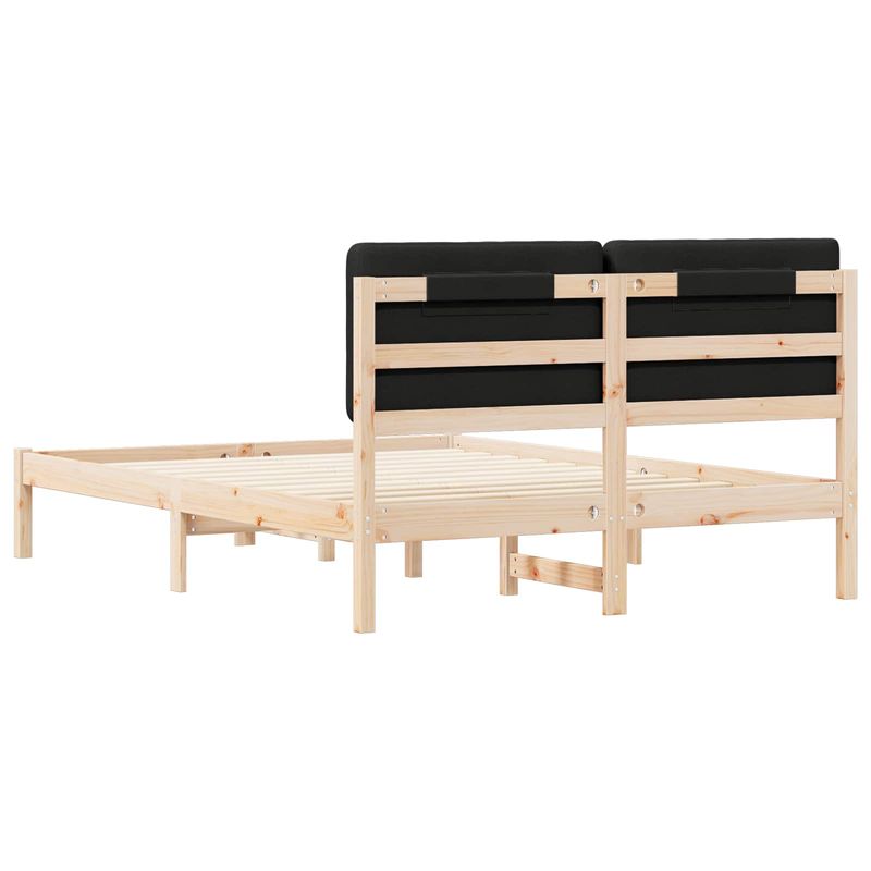 Casa si Gradina - Mobilier - Paturi si accesorii - Paturi - Cadru de pat cu tablie tapitata cu headboard Negru 160 x 200 cm - Infinity.ro