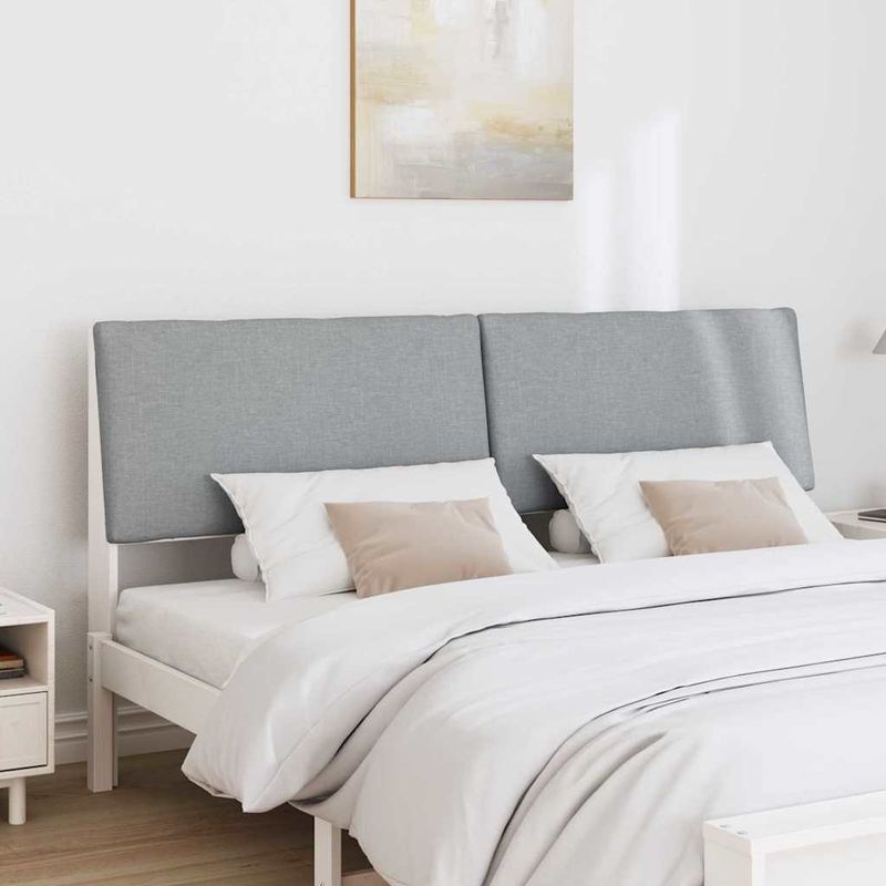 Casa si Gradina - Mobilier - Paturi si accesorii - Accesorii paturi - Tablie de pat tapitata Gri deschis 200 cm Lemn de pin masiv - Infinity.ro