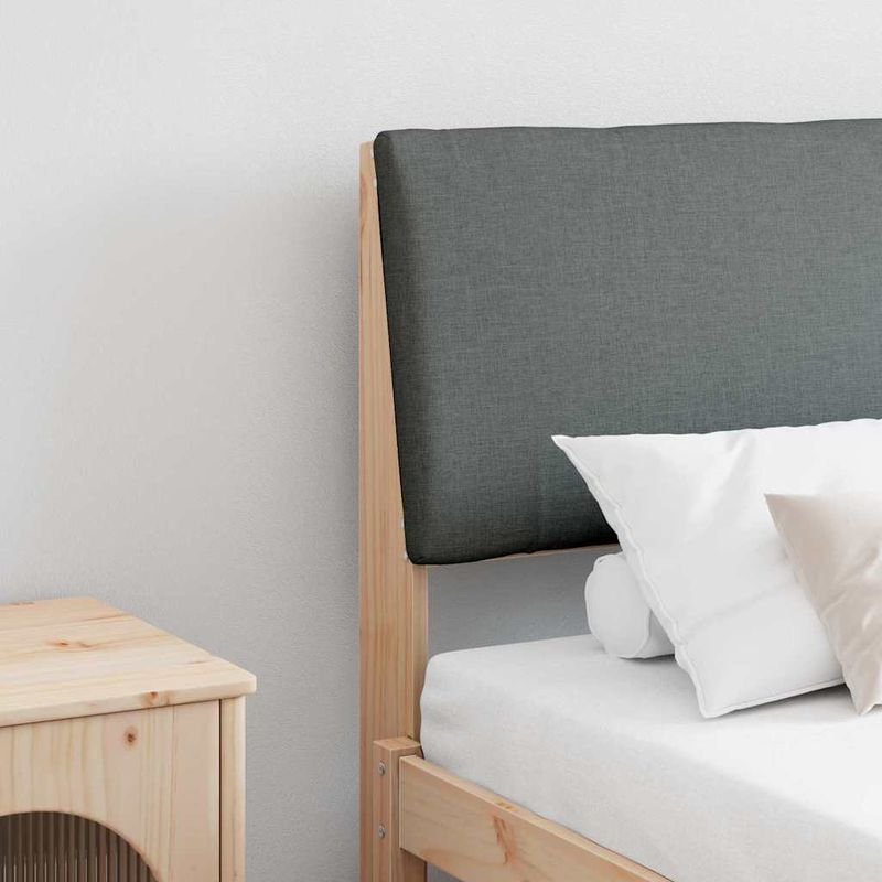 Casa si Gradina - Mobilier - Paturi si accesorii - Accesorii paturi - Tablie de pat tapitata Gri inchis 200 cm Lemn de pin masiv - Infinity.ro