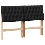 Casa si Gradina - Mobilier - Paturi si accesorii - Accesorii paturi - Tablie de pat tapitata Negru 140 cm Lemn de pin masiv - Infinity.ro