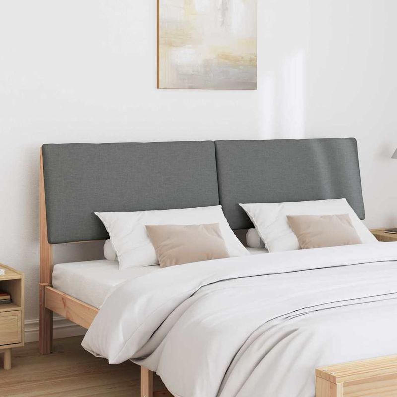 Casa si Gradina - Mobilier - Paturi si accesorii - Accesorii paturi - Tablie de pat tapitata Gri inchis 200 cm Lemn de pin masiv - Infinity.ro