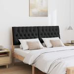 Casa si Gradina - Mobilier - Paturi si accesorii - Accesorii paturi - Tablie de pat tapitata Negru 140 cm Lemn de pin masiv - Infinity.ro
