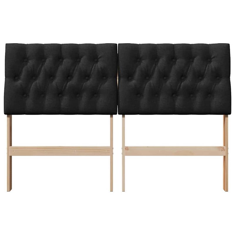 Casa si Gradina - Mobilier - Paturi si accesorii - Accesorii paturi - Tablie de pat tapitata Negru 140 cm Lemn de pin masiv - Infinity.ro