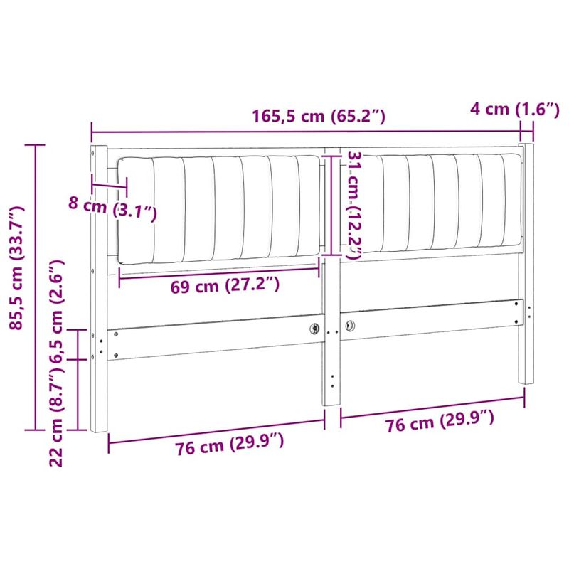 Casa si Gradina - Mobilier - Paturi si accesorii - Accesorii paturi - Tablie de pat tapitata cu Tablie de pat Alb 160 cm Lemn de pin masiv - Infinity.ro