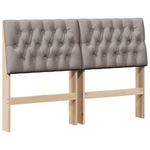 Casa si Gradina - Mobilier - Paturi si accesorii - Accesorii paturi - Tablie de pat tapitata Gri taupe 135 cm Lemn de pin masiv - Infinity.ro
