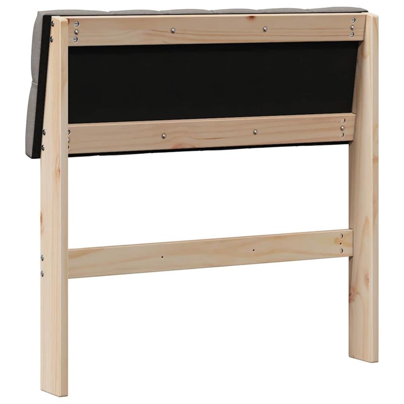 Casa si Gradina - Mobilier - Paturi si accesorii - Accesorii paturi - Tablie de pat tapitata Gri taupe 75 cm Lemn de pin masiv - Infinity.ro