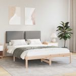 Casa si Gradina - Mobilier - Paturi si accesorii - Paturi - Cadru de pat cu tablie tapitata Gri deschis 120 x 190 cm - Infinity.ro