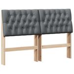 Casa si Gradina - Mobilier - Paturi si accesorii - Accesorii paturi - Tablie de pat tapitata Gri inchis 150 cm Lemn de pin masiv - Infinity.ro