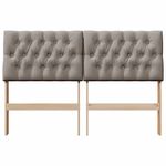 Casa si Gradina - Mobilier - Paturi si accesorii - Accesorii paturi - Tablie de pat tapitata Gri taupe 135 cm Lemn de pin masiv - Infinity.ro