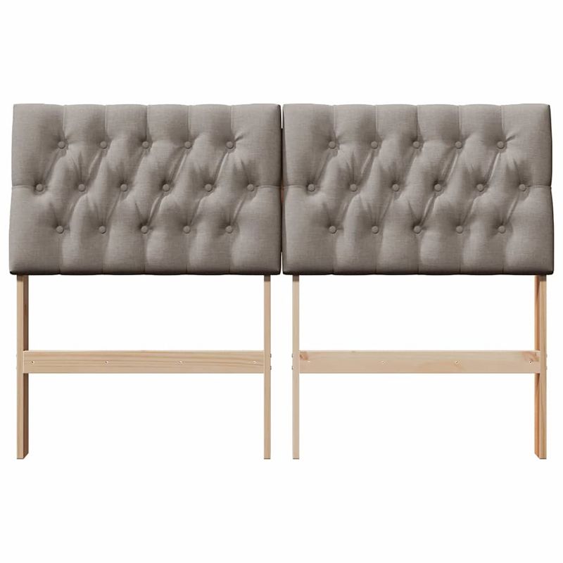 Casa si Gradina - Mobilier - Paturi si accesorii - Accesorii paturi - Tablie de pat tapitata Gri taupe 135 cm Lemn de pin masiv - Infinity.ro