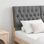 Casa si Gradina - Mobilier - Paturi si accesorii - Accesorii paturi - Tablie de pat tapitata Gri inchis 150 cm Lemn de pin masiv - Infinity.ro