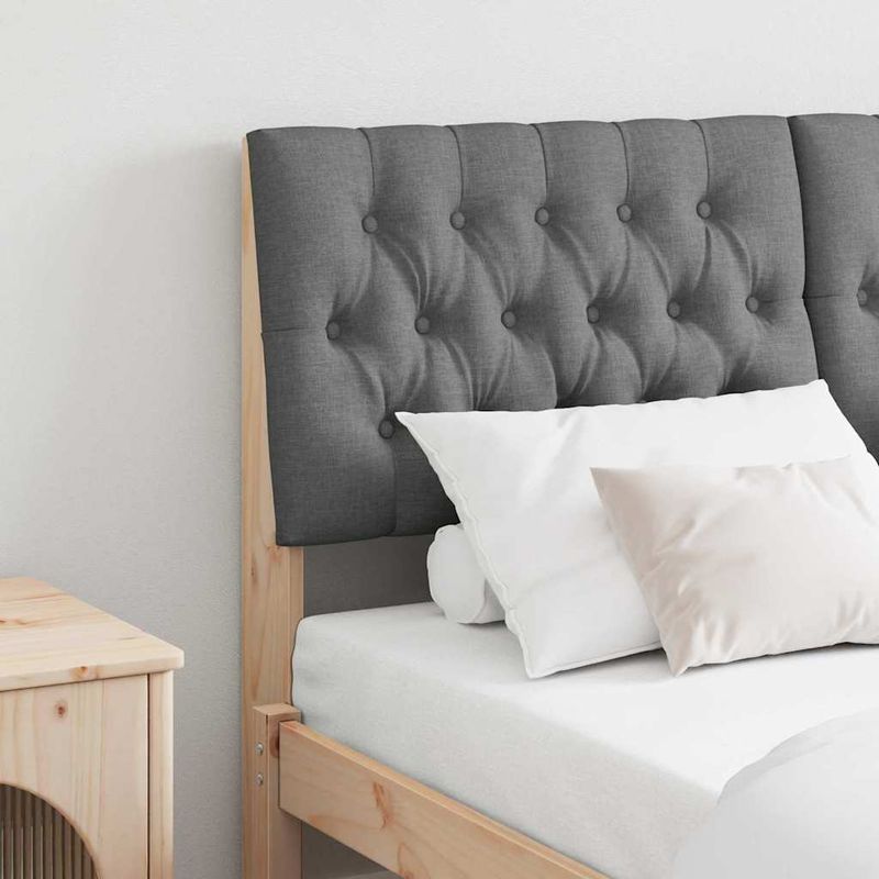 Casa si Gradina - Mobilier - Paturi si accesorii - Accesorii paturi - Tablie de pat tapitata Gri inchis 150 cm Lemn de pin masiv - Infinity.ro