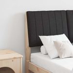 Casa si Gradina - Mobilier - Paturi si accesorii - Accesorii paturi - Tablie de pat tapitata Negru 120 cm Lemn de pin masiv - Infinity.ro