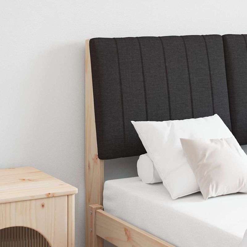 Casa si Gradina - Mobilier - Paturi si accesorii - Accesorii paturi - Tablie de pat tapitata Negru 120 cm Lemn de pin masiv - Infinity.ro