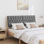 Casa si Gradina - Mobilier - Paturi si accesorii - Accesorii paturi - Tablie de pat tapitata Gri inchis 150 cm Lemn de pin masiv - Infinity.ro