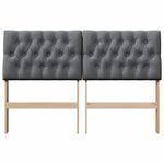 Casa si Gradina - Mobilier - Paturi si accesorii - Accesorii paturi - Tablie de pat tapitata Gri inchis 150 cm Lemn de pin masiv - Infinity.ro