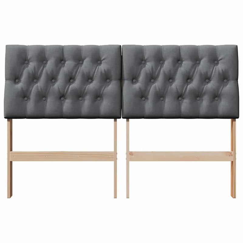 Casa si Gradina - Mobilier - Paturi si accesorii - Accesorii paturi - Tablie de pat tapitata Gri inchis 150 cm Lemn de pin masiv - Infinity.ro