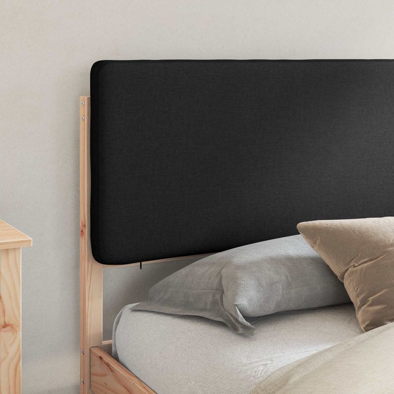 Casa si Gradina - Mobilier - Paturi si accesorii - Paturi - Cadru de pat cu tablie tapitata cu headboard Negru 180 x 200 cm - Infinity.ro