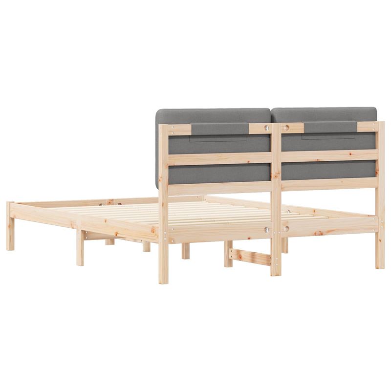 Casa si Gradina - Mobilier - Paturi si accesorii - Paturi - Cadru de pat cu tablie tapitata Gri deschis 140 x 190 cm - Infinity.ro