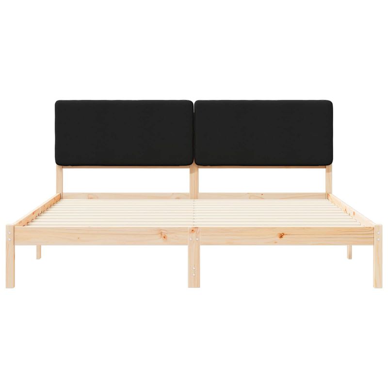 Casa si Gradina - Mobilier - Paturi si accesorii - Paturi - Cadru de pat cu tablie tapitata cu headboard Negru 180 x 200 cm - Infinity.ro