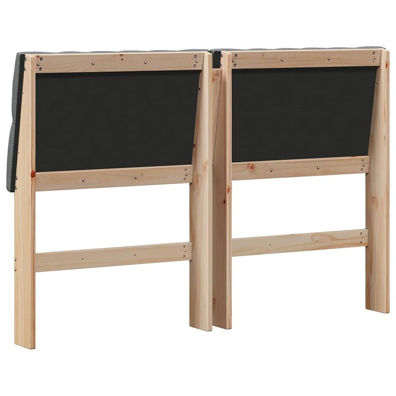 Casa si Gradina - Mobilier - Paturi si accesorii - Accesorii paturi - Tablie de pat tapitata Gri inchis 150 cm Lemn de pin masiv - Infinity.ro