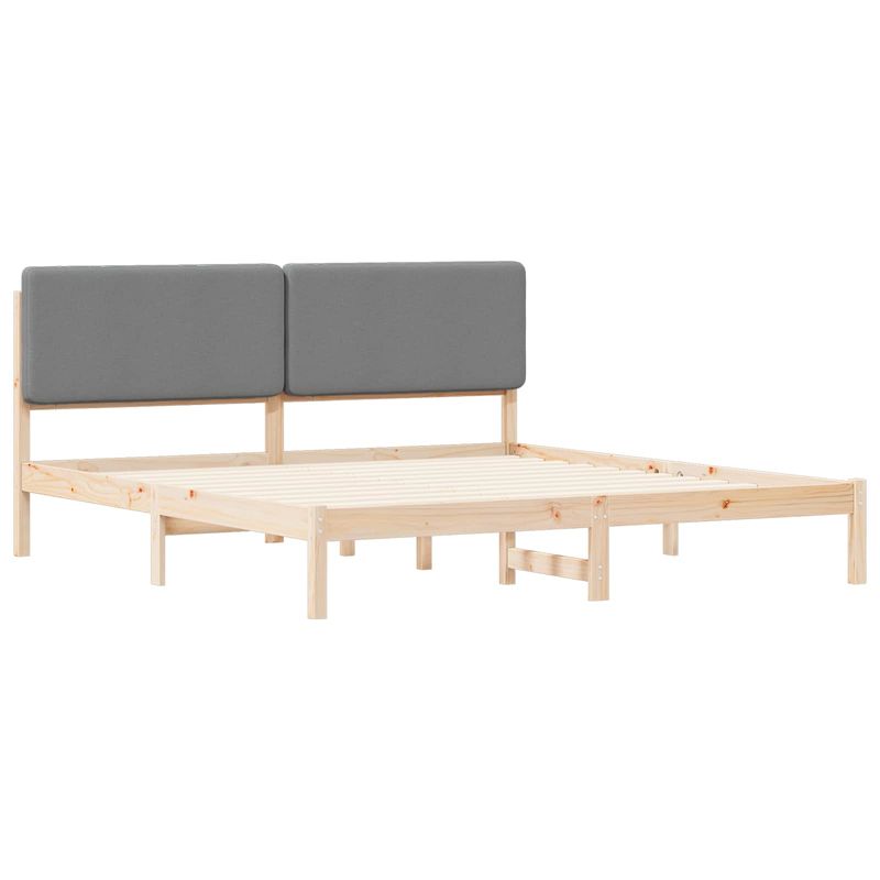 Casa si Gradina - Mobilier - Paturi si accesorii - Paturi - Cadru de pat cu tablie tapitata Gri deschis 180 x 200 cm - Infinity.ro