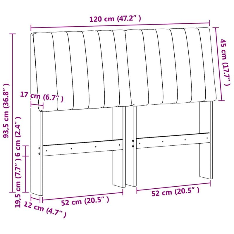 Casa si Gradina - Mobilier - Paturi si accesorii - Accesorii paturi - Tablie de pat tapitata Negru 120 cm Lemn de pin masiv - Infinity.ro